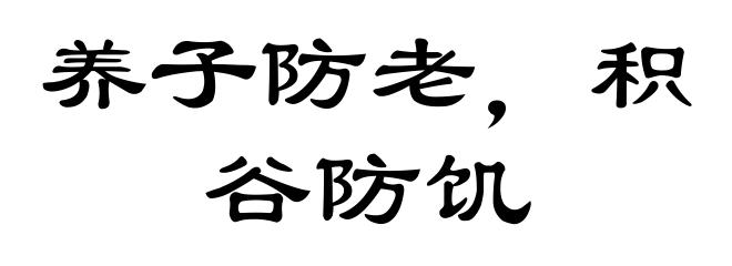 养子防老，积谷防饥