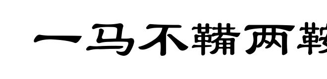 一马不鞴两鞍