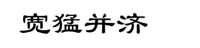 宽猛并济