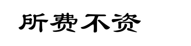 所费不资