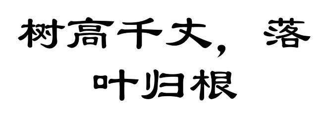 树高千丈，落叶归根