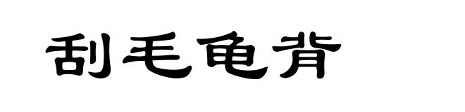 刮毛龟背