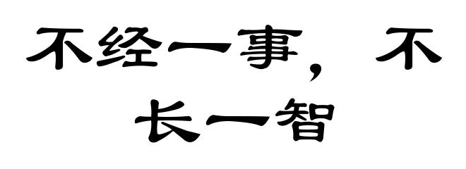 不经一事，不长一智