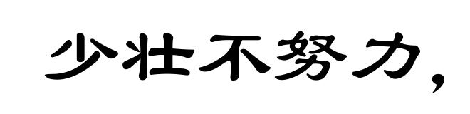 少壮不努力，老大徒伤悲